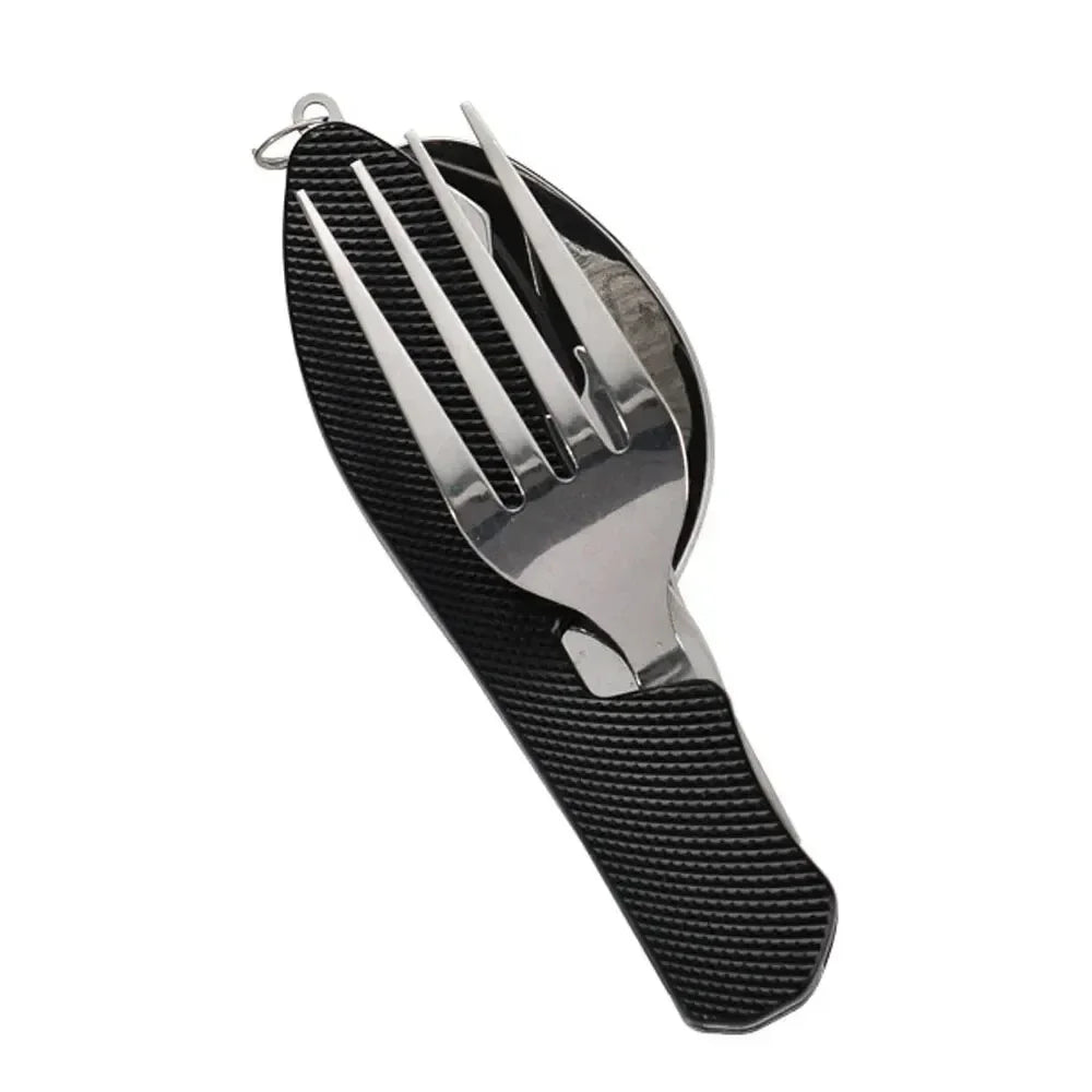 Foldable Camping Utensil Set Knife Fork Spoon Combo