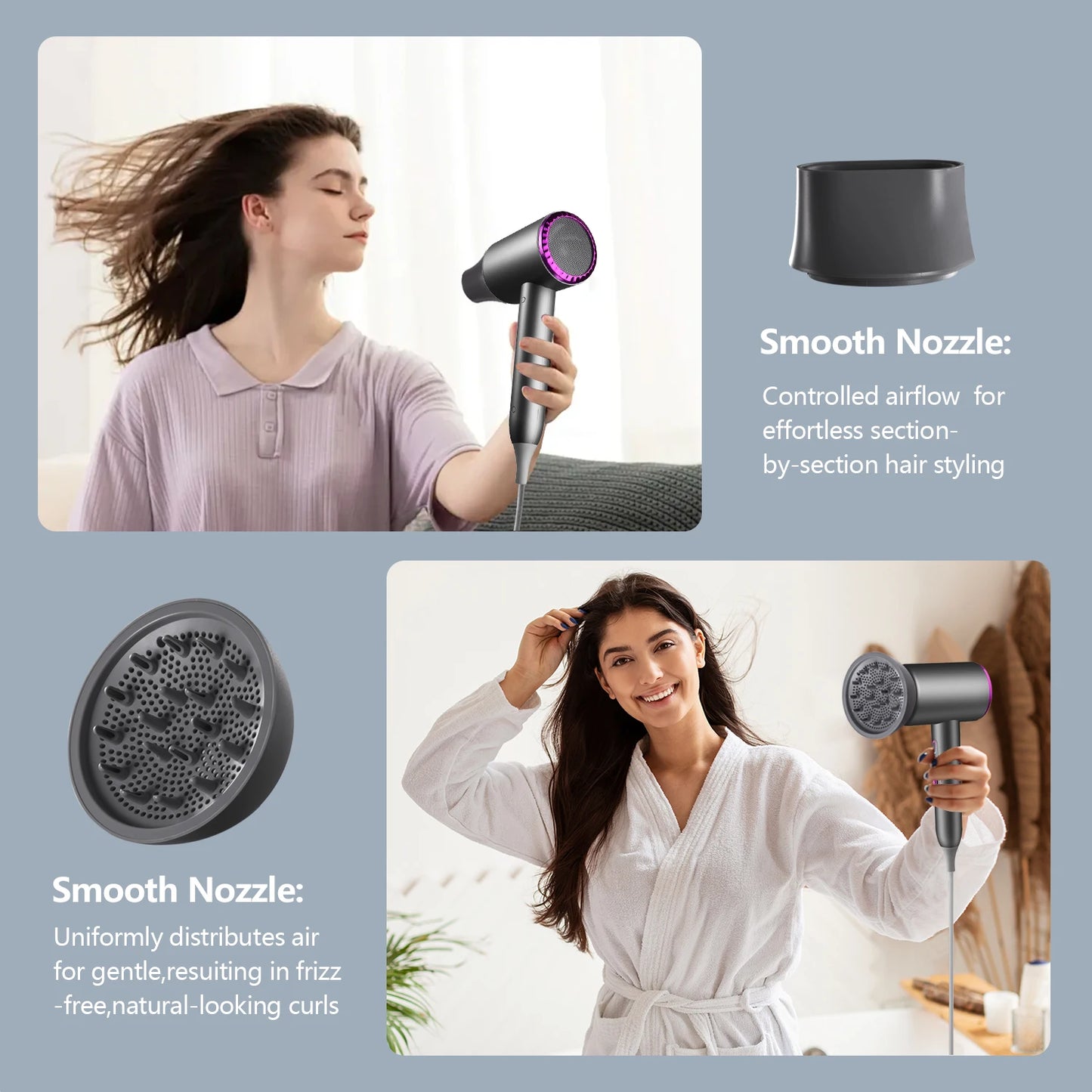 KUALOOL Professional Hair Dryer With Diffuser 1875W Ionic