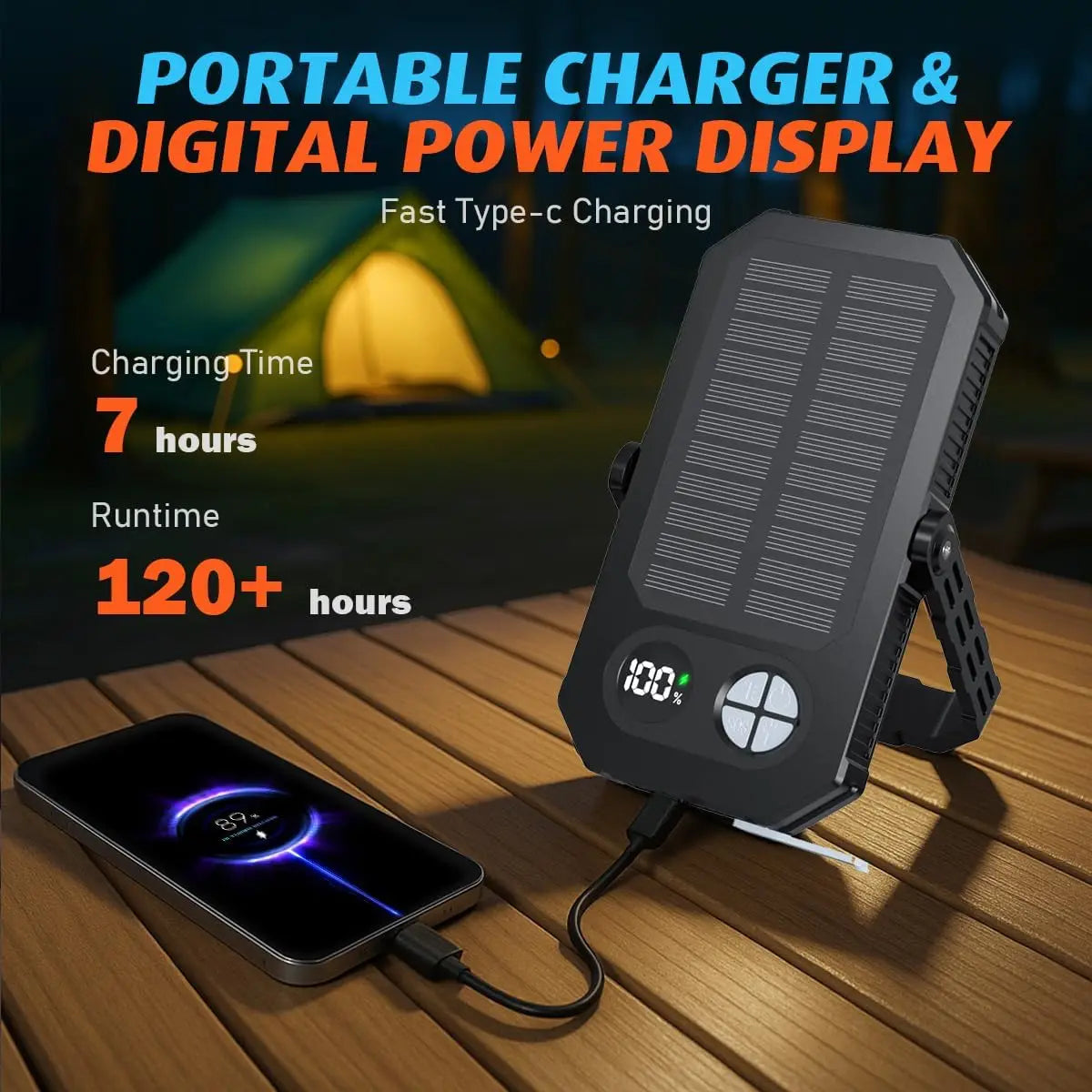 LED Camping Lantern Rechargeable 10000mAh With 12 Light Modes
