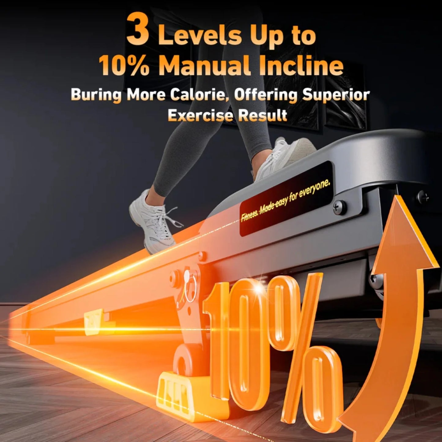 NONED Portable Incline Walking Pad 330lb Capacity With LED Display