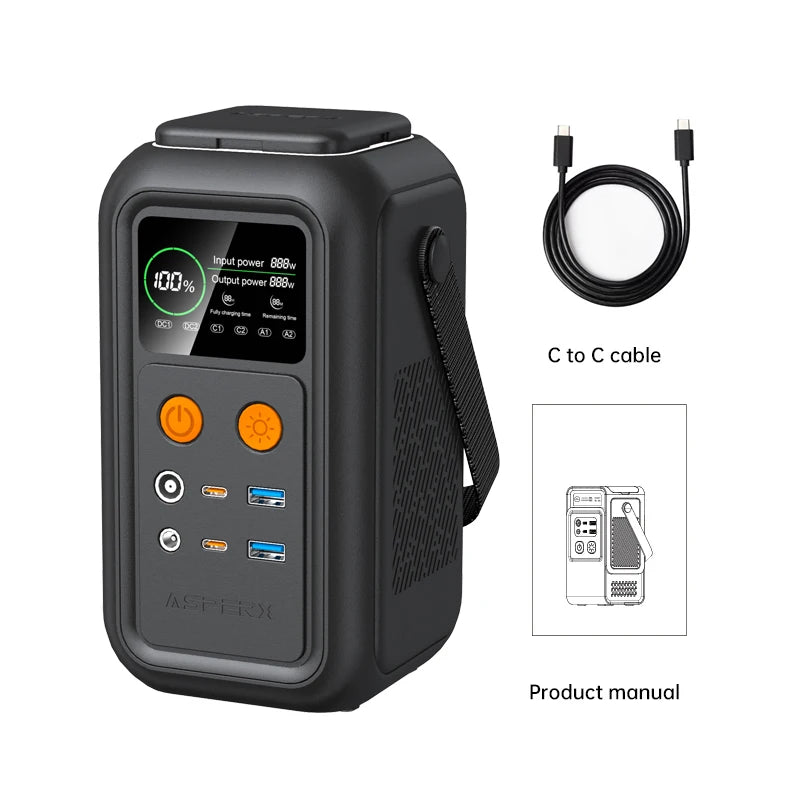 CTOLITY 200W Power Station Camping 192Wh LiFePO4 Portable Power Bank