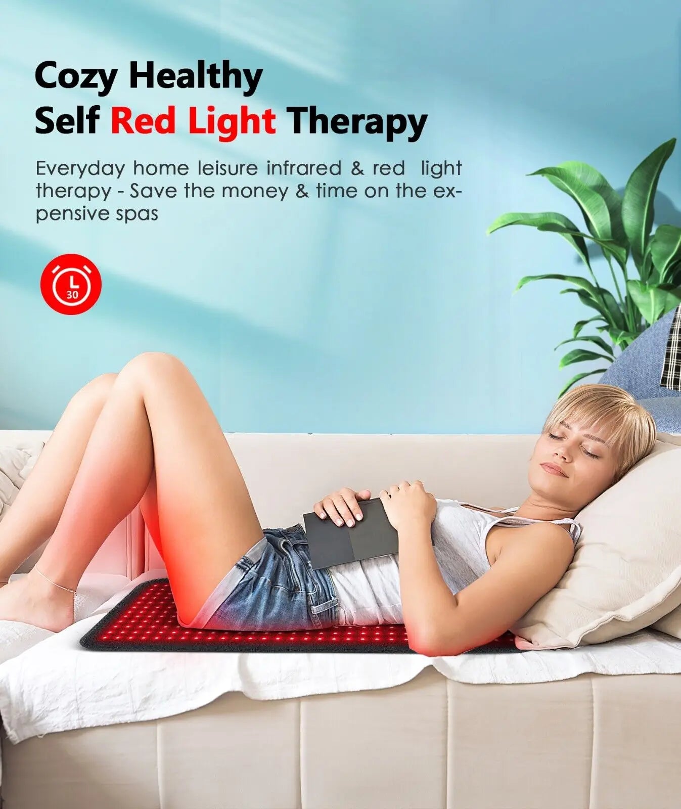 New 360 LEDs Red Light Belt 660nm 850nm Therapy Pad