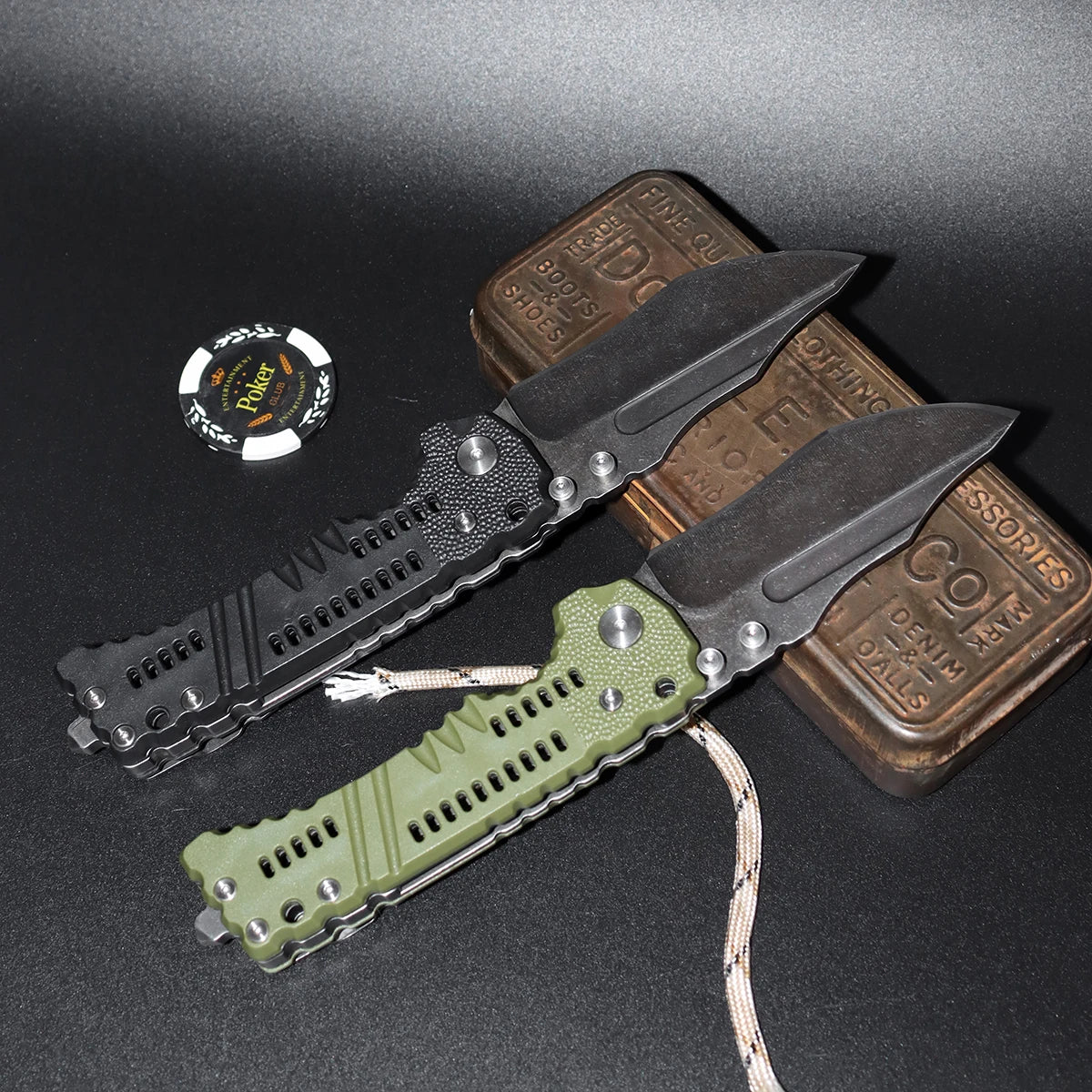 NONEDIY Camping EDC Knife With Stainless Folding Blade