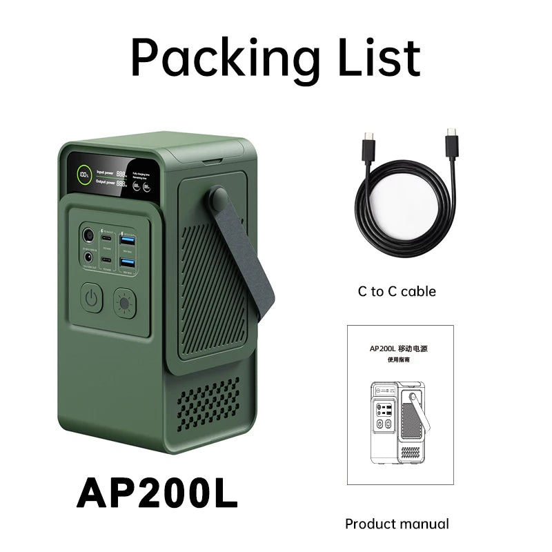 CTOLITY 200W Power Station Camping 192Wh LiFePO4 Portable Power Bank