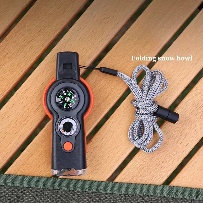 Outdoor 7 In 1 Survival Whistle For Hiking And Travel