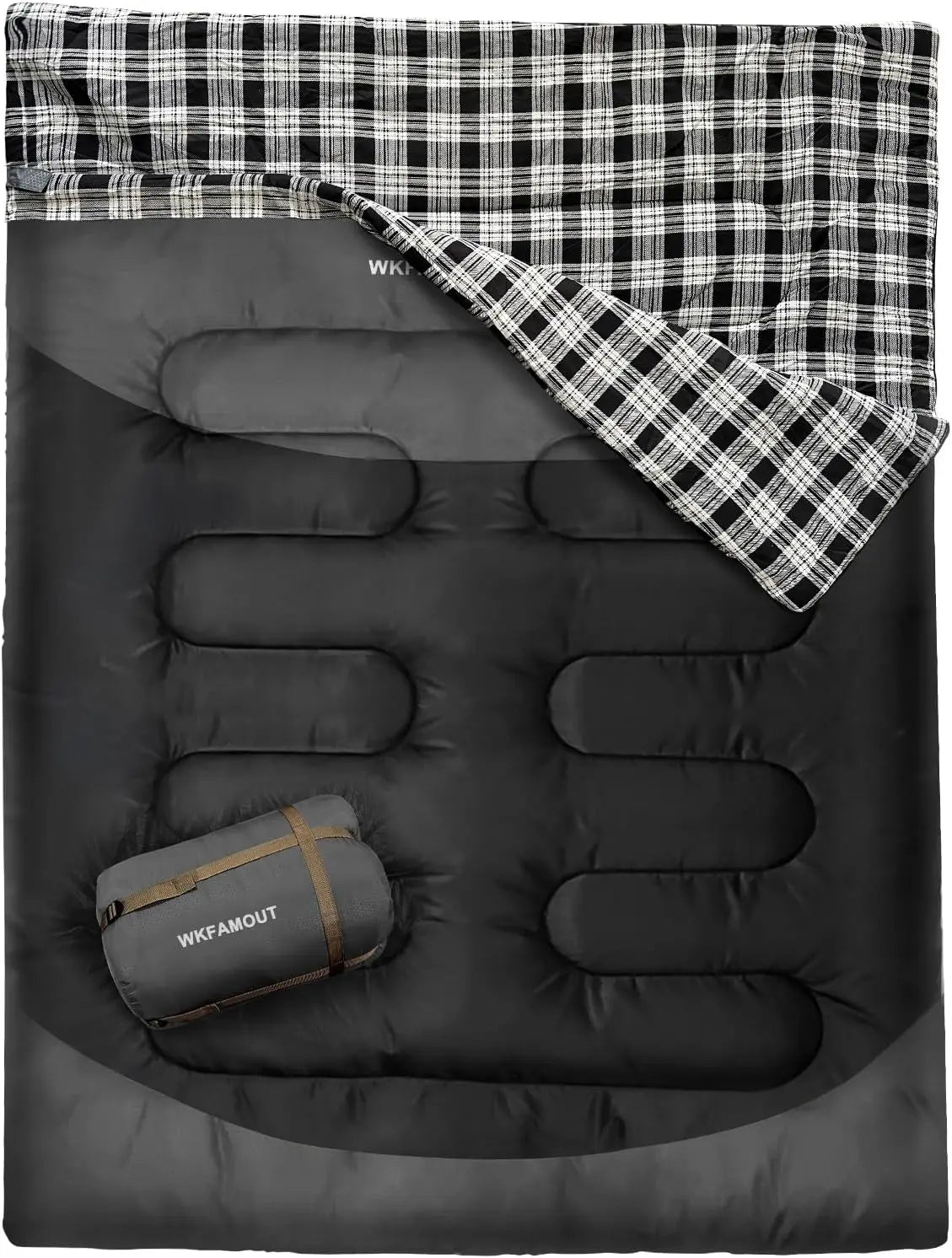 Waterproof Double Sleeping Bag for Adults With Compression Sack