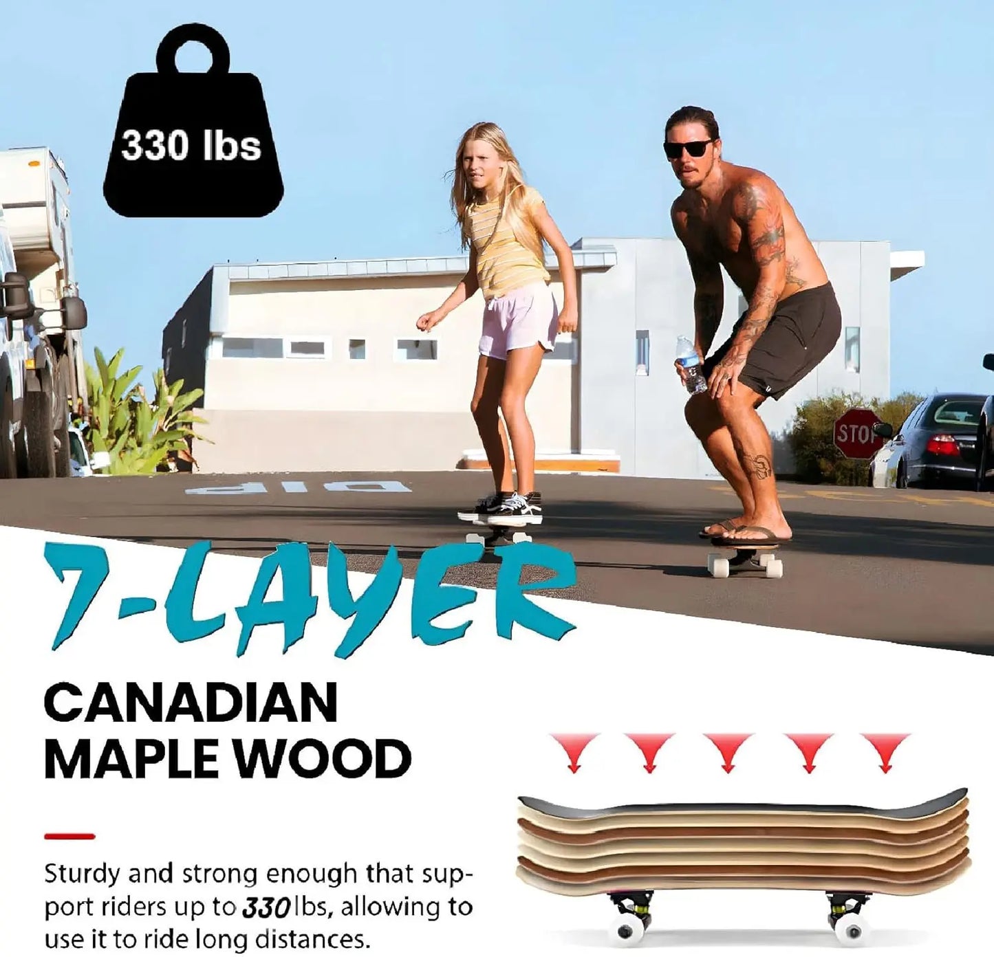 Complete Beginner Electric Skateboard With Maple Deck Double Kick