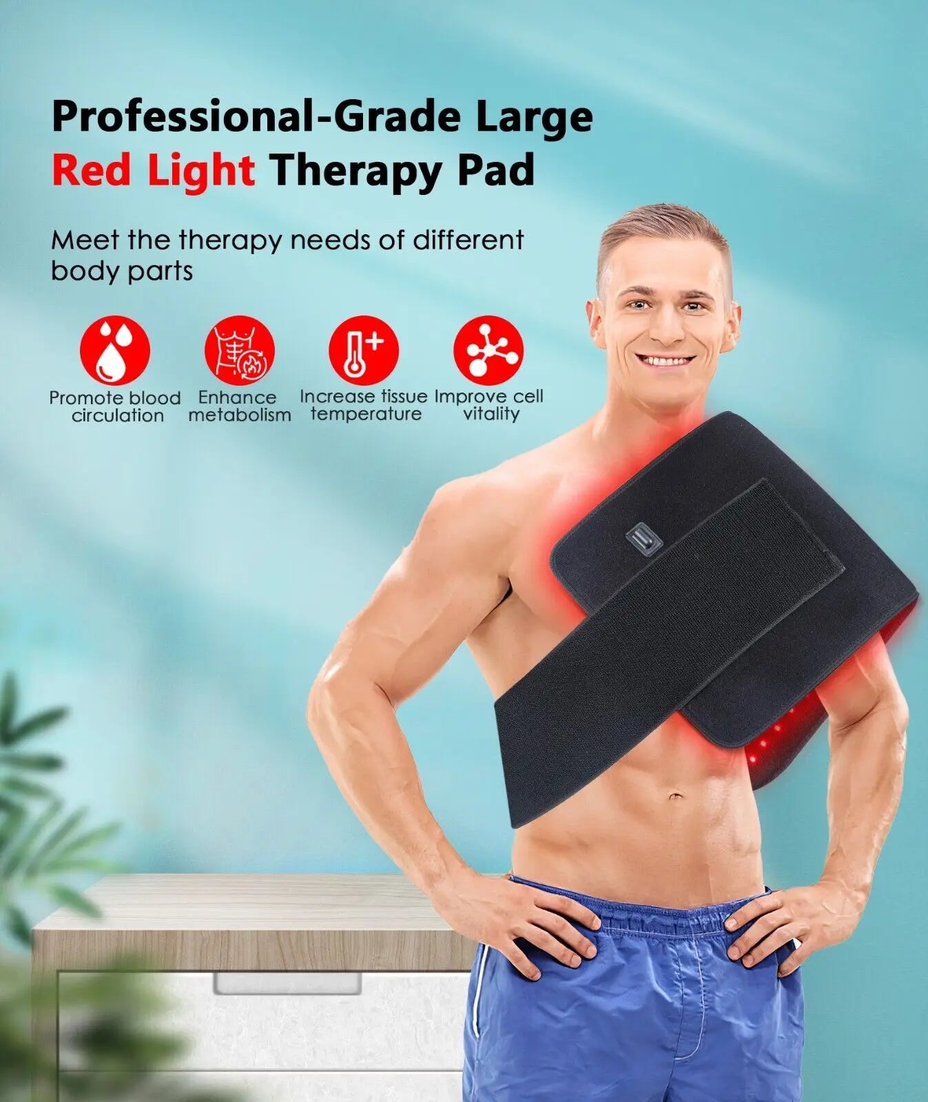 New 360 LEDs Red Light Belt 660nm 850nm Therapy Pad