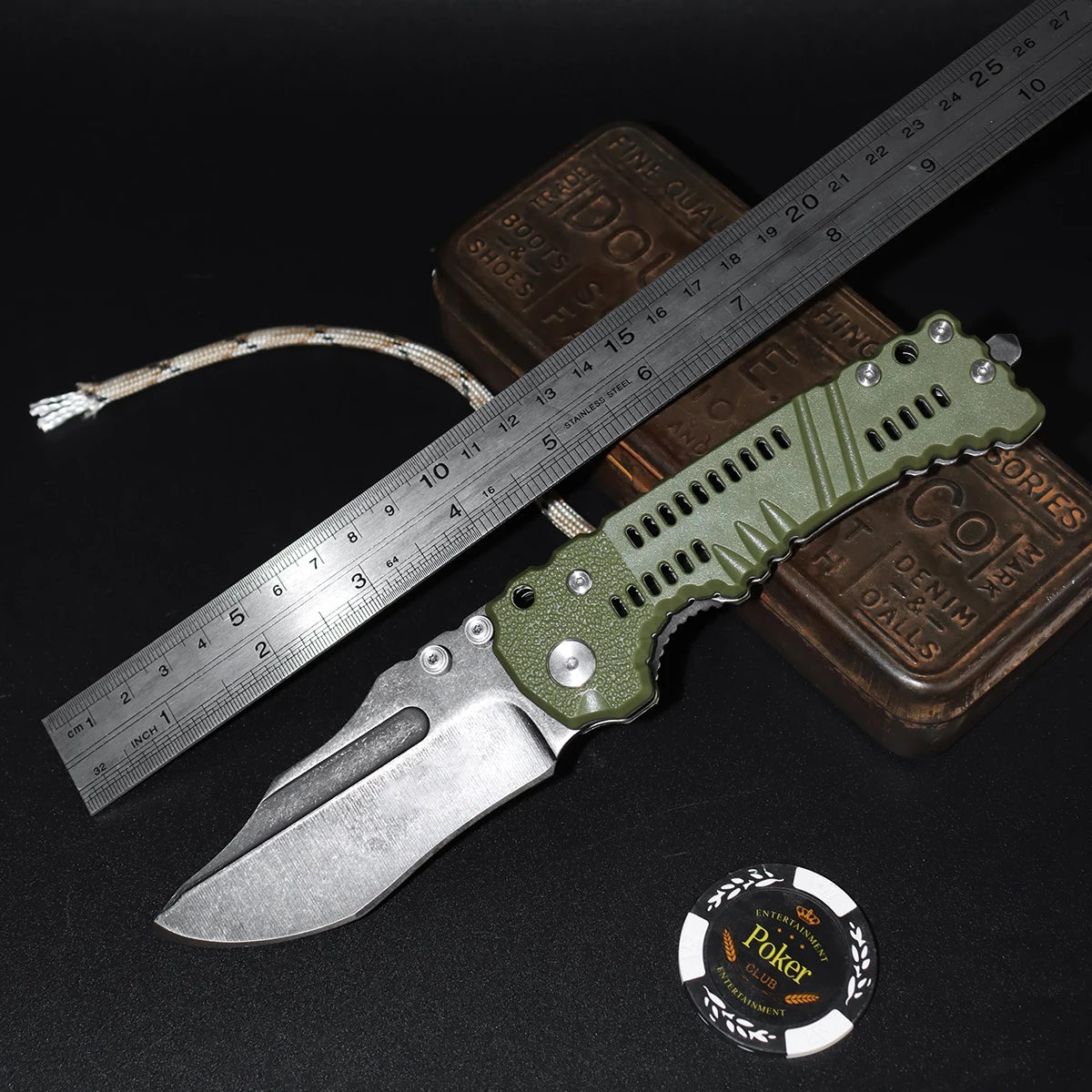 NONEDIY Camping EDC Knife With Stainless Folding Blade