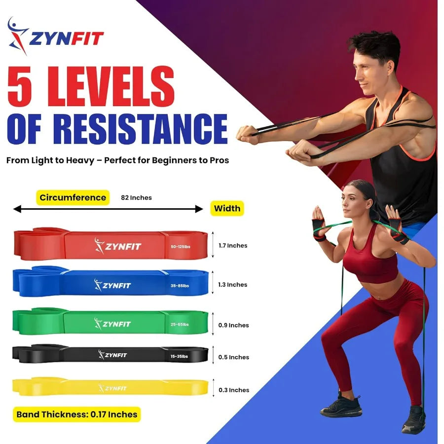 NONE Latex Resistance Bands Set With Door Anchor 5 Levels