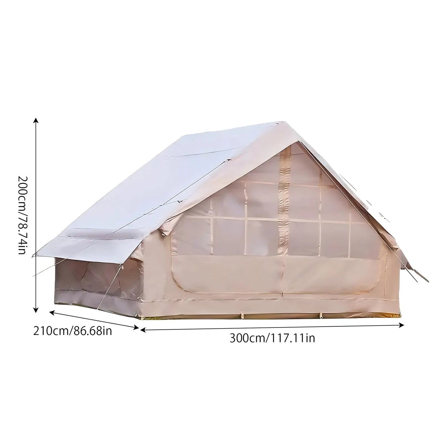 Pakicetus Large Inflatable Camping Tent With Skylight And Breathable Mesh