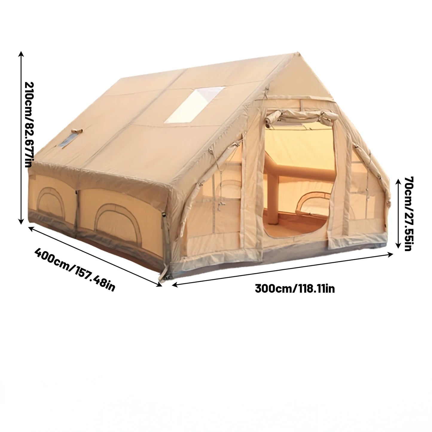 Pakicetus Large Inflatable Camping Tent With Skylight And Breathable Mesh