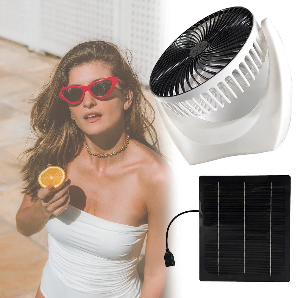 Solar Panel Fan Portable Solar Charger for Outdoor Camping