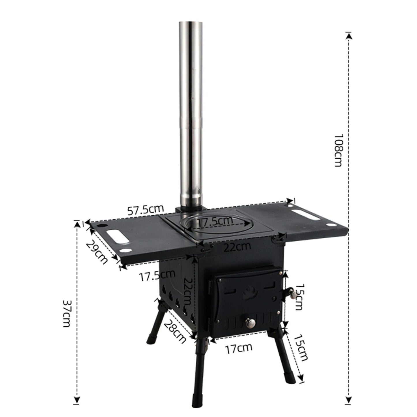 NONE Outdoor Portable Camping Wood Stove With Ignition