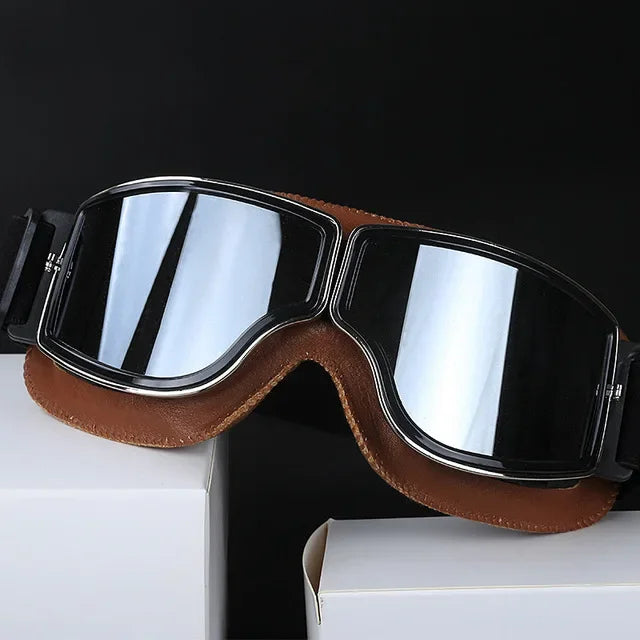 Motorcycle Glasses Windproof Leather Folding Sunglasses For Riders