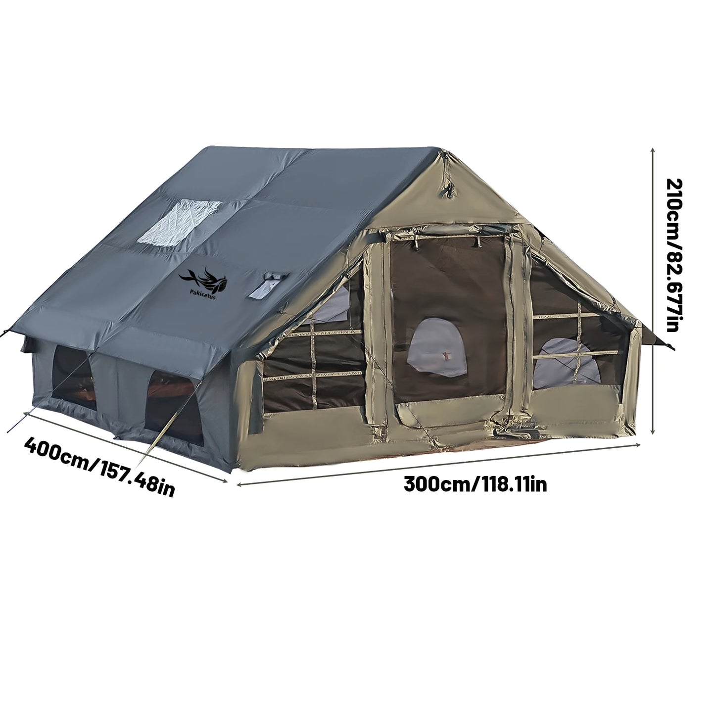 Pakicetus Large Inflatable Camping Tent With Skylight And Breathable Mesh