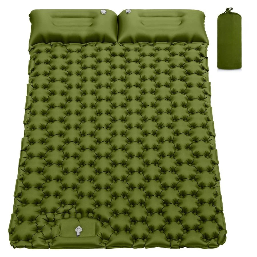Self Inflating Sleeping Pad Extra Thick With Built In Pillow