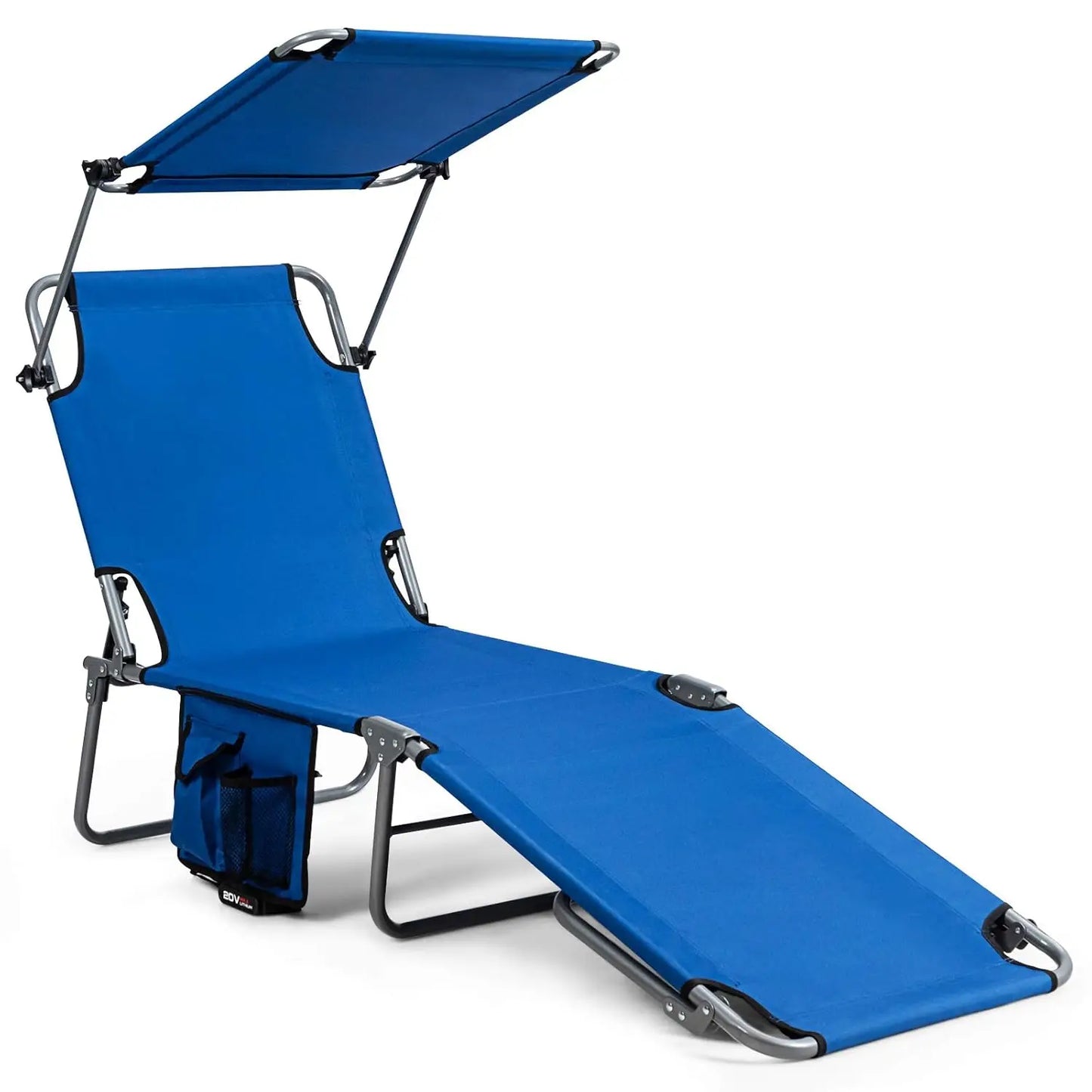 Tanning Chair Patio Chaise Lounge With Adjustable Positions And Canopy