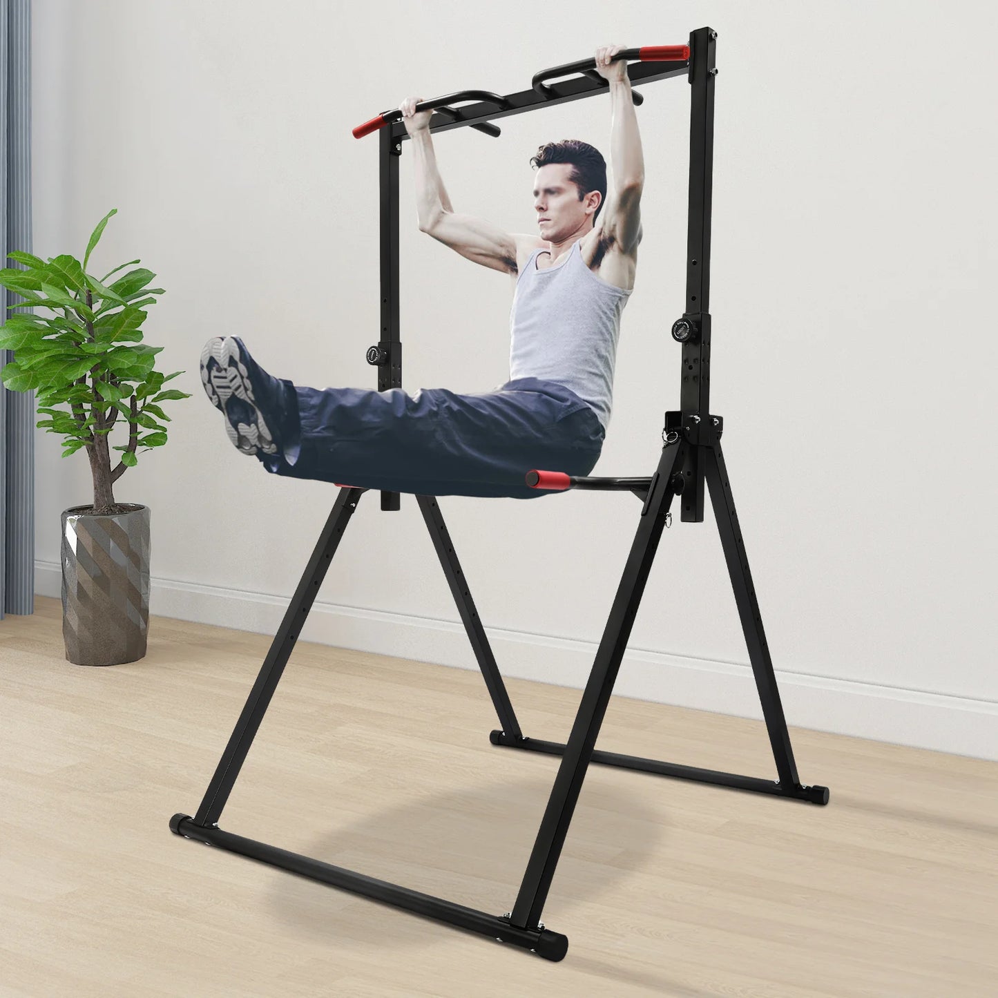 Adjustable Height Home Pull Up Bar Triangular Station 200kg Load Bearing