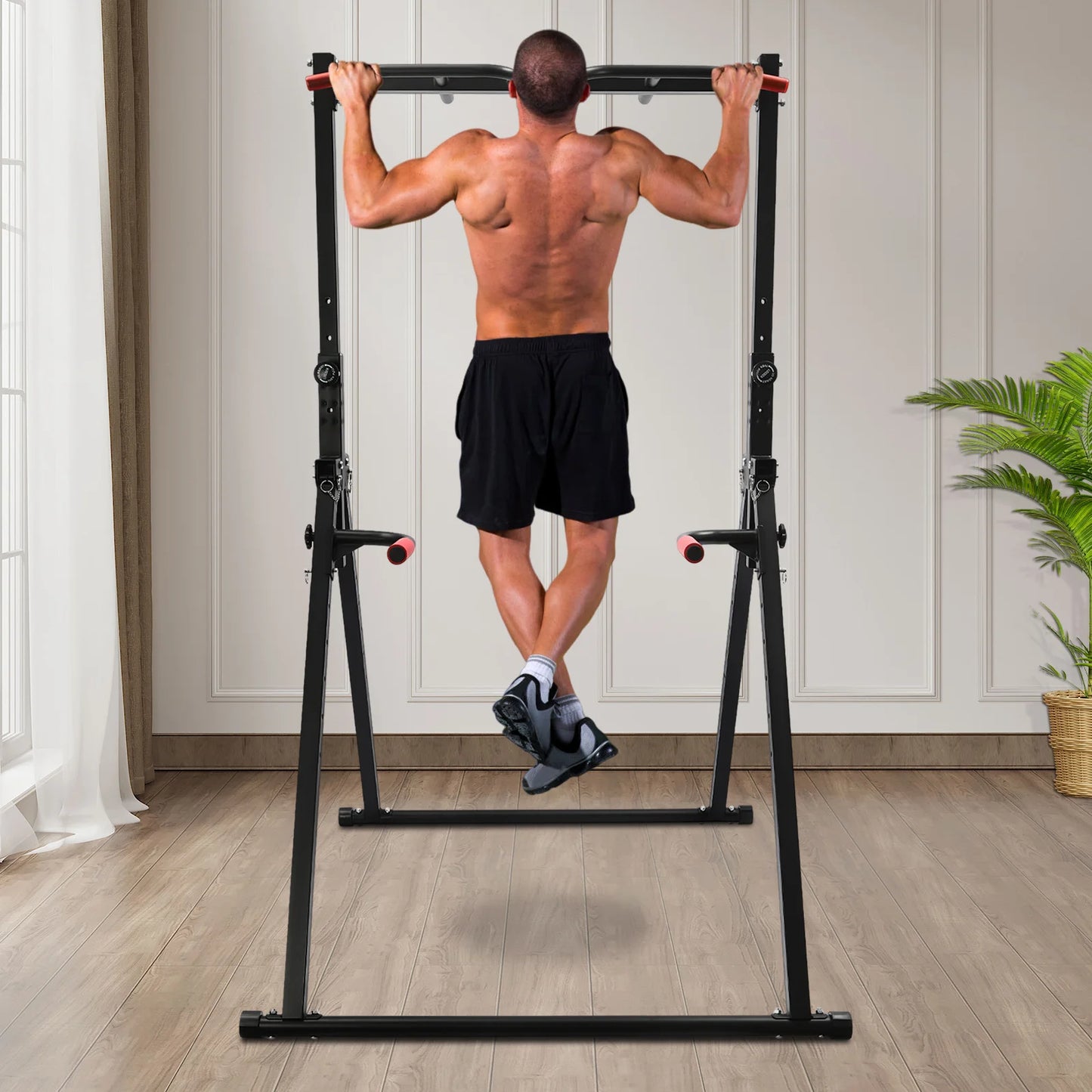 Adjustable Height Home Pull Up Bar Triangular Station 200kg Load Bearing