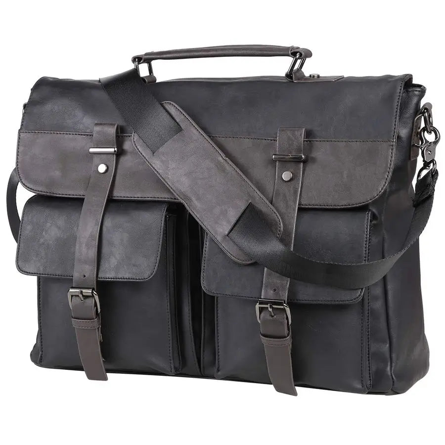 Men's Vintage PU Leather Laptop Messenger Bag