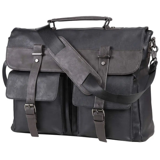 Men's Vintage PU Leather Laptop Messenger Bag