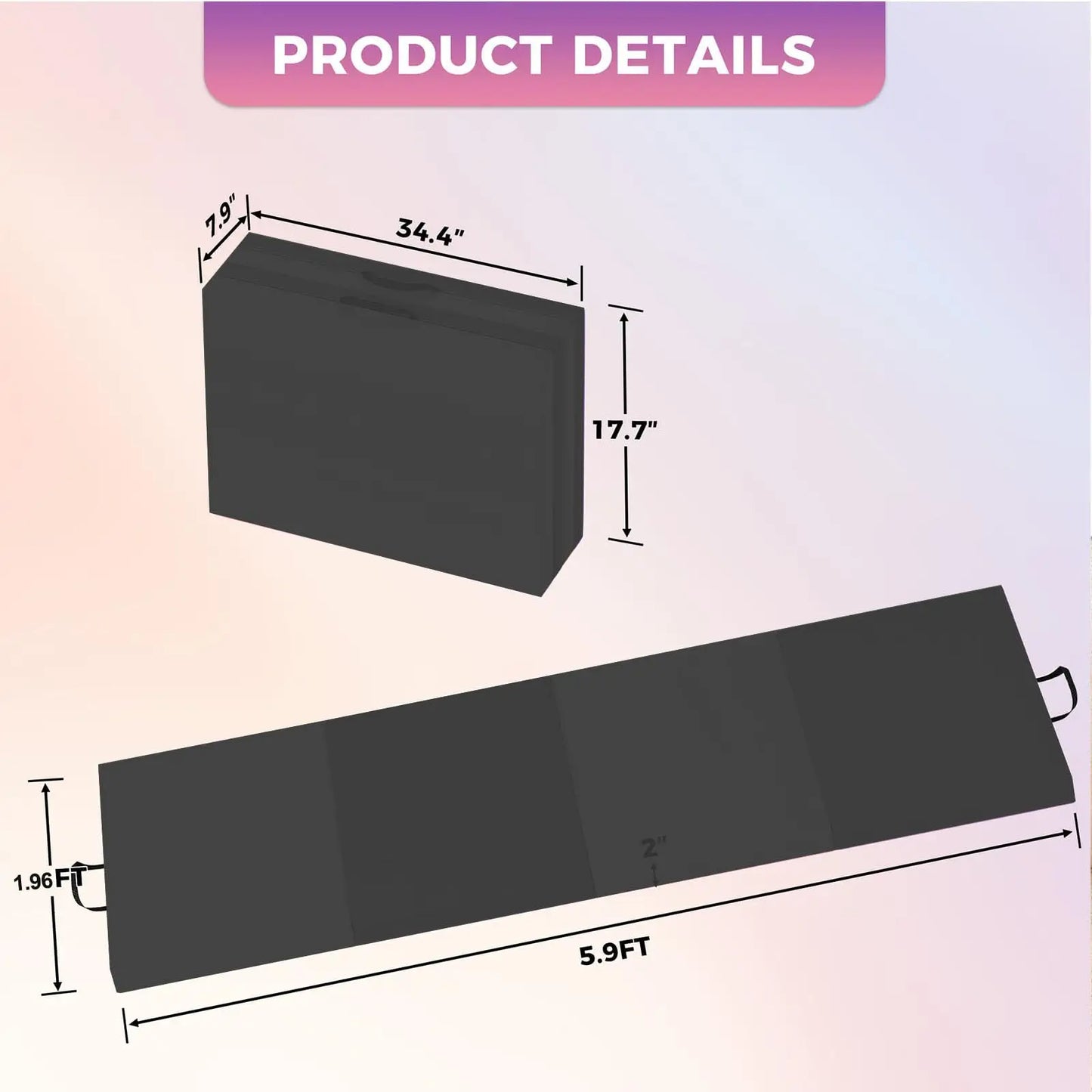 HiMISS Gymnastics Mat Tumbling Floor Exercise Pad Portable