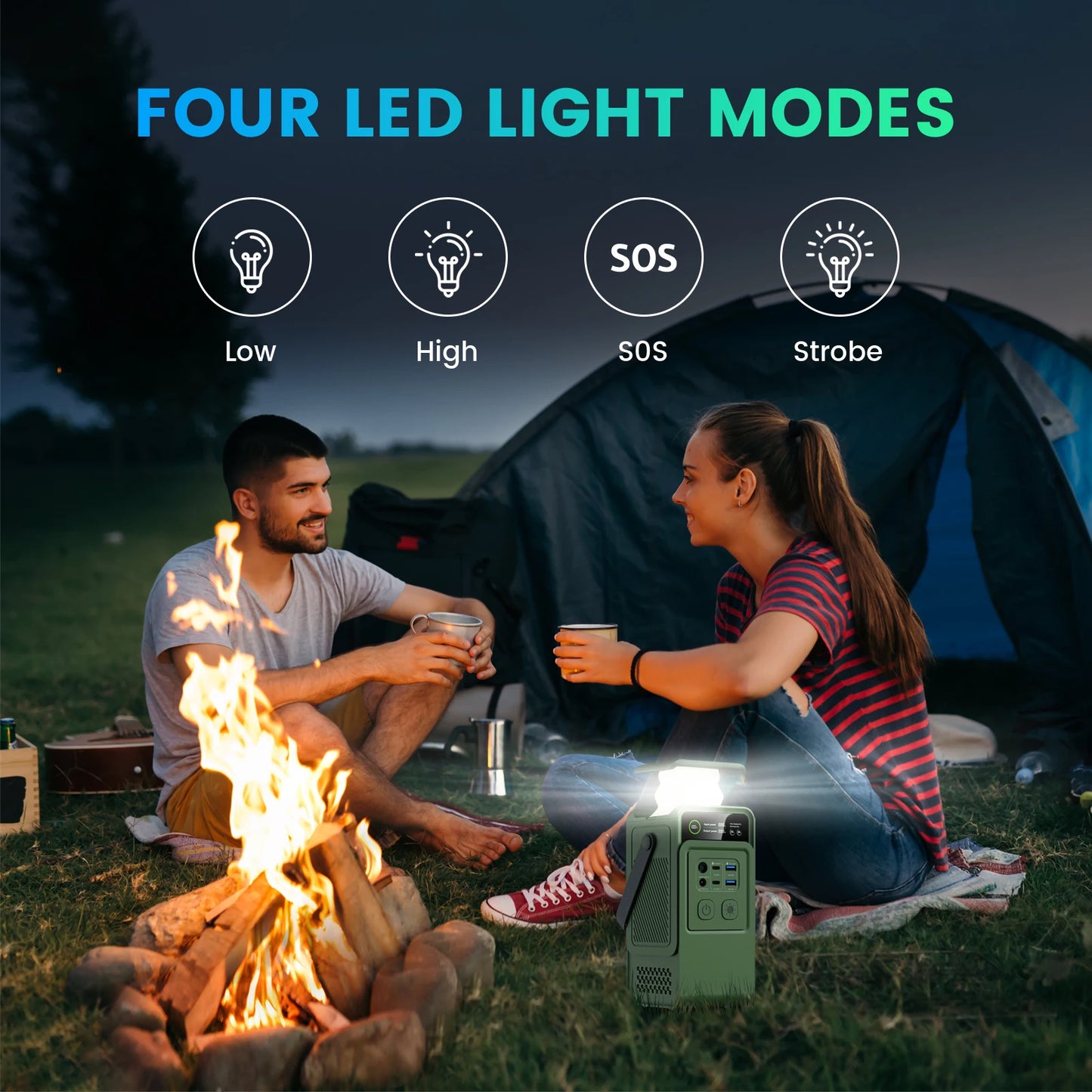 CTOLITY 200W Power Station Camping 192Wh LiFePO4 Portable Power Bank