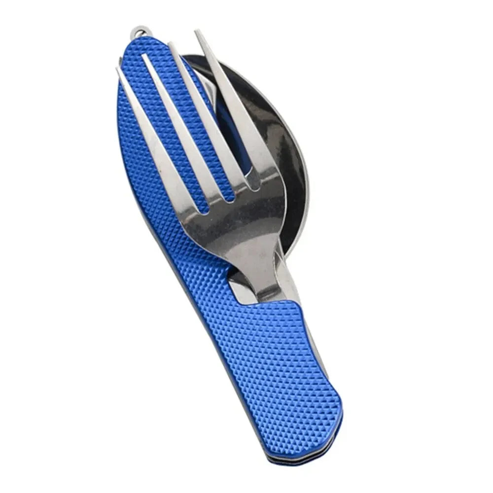 Foldable Camping Utensil Set Knife Fork Spoon Combo