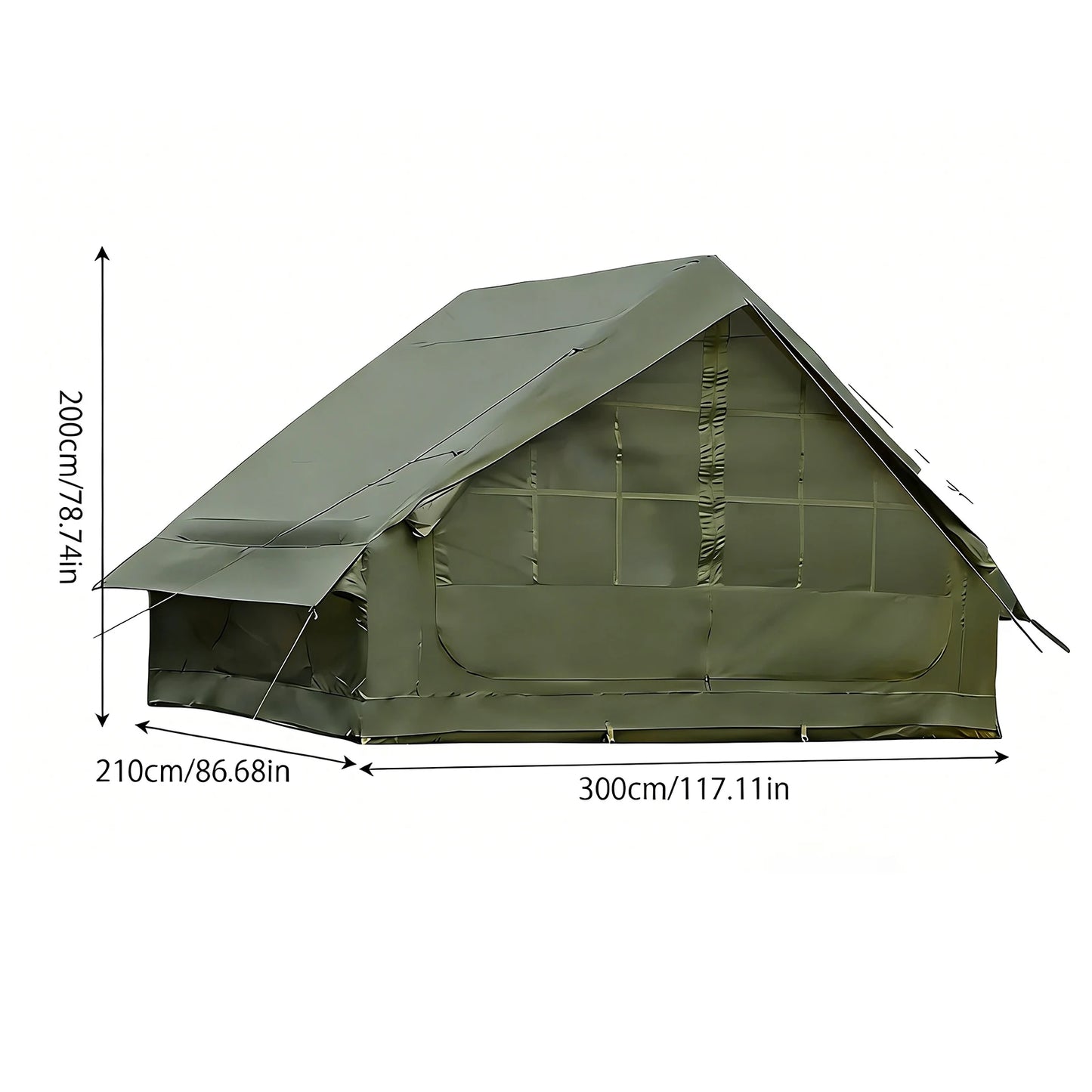 Pakicetus Large Inflatable Camping Tent With Skylight And Breathable Mesh