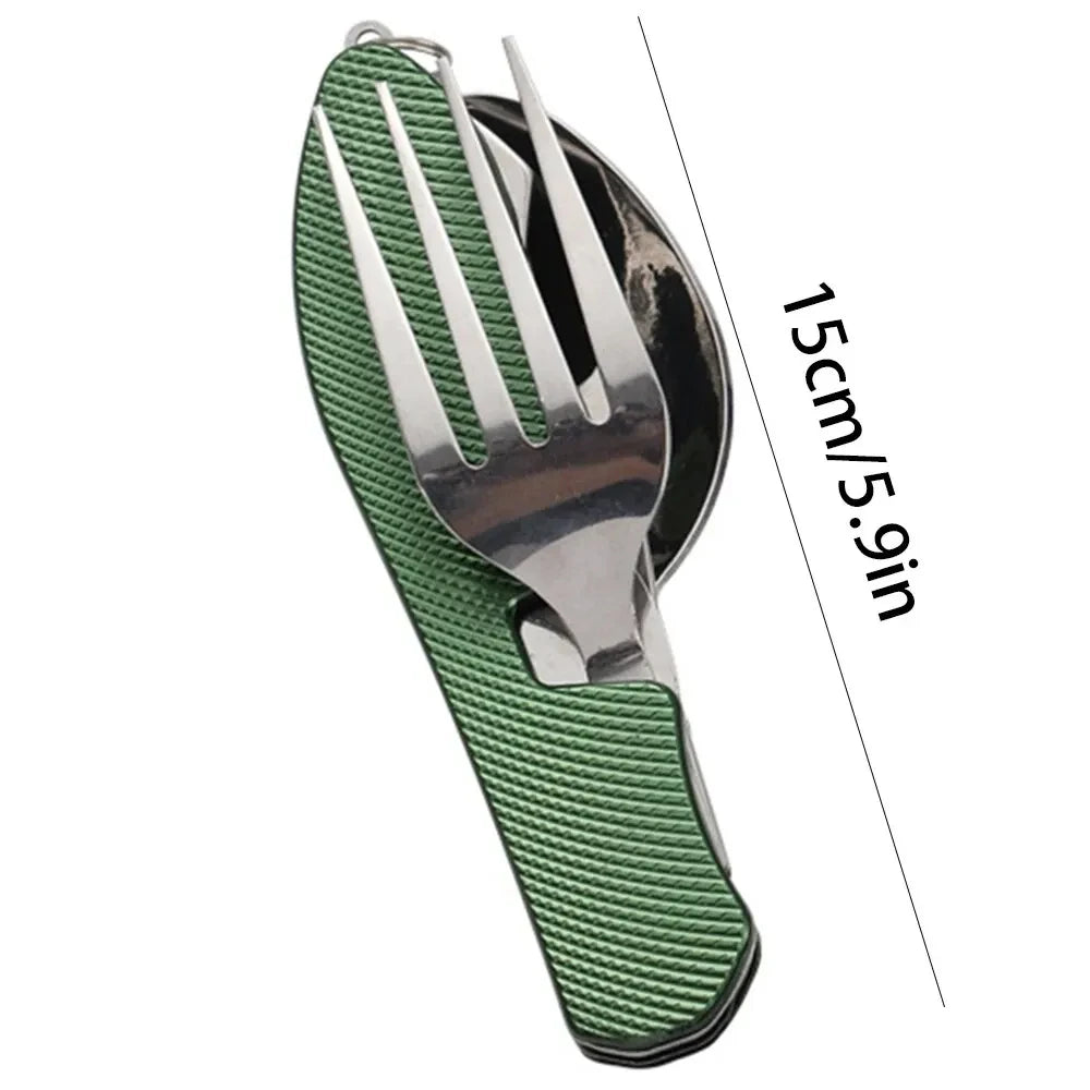 Foldable Camping Utensil Set Knife Fork Spoon Combo