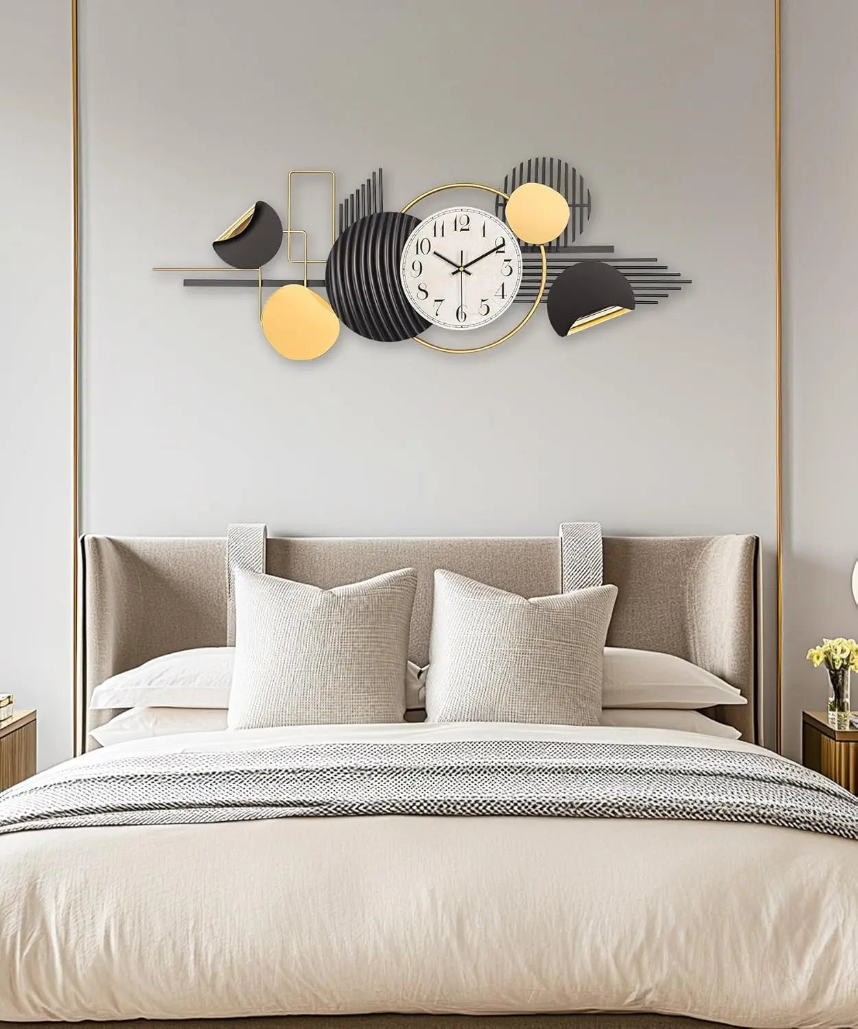 NONE Modern Silent Metal Wall Clock For Living Room