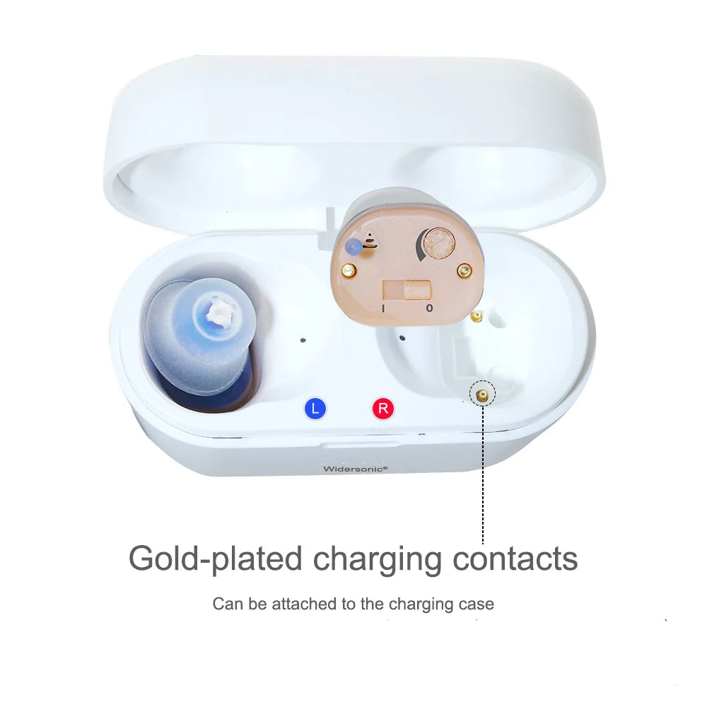 Rechargeable Hearing Aids Invisible V30 Mini Wireless Sound Amplifier for Elderly Deafness Adults Ear Care Support Drop Shipping